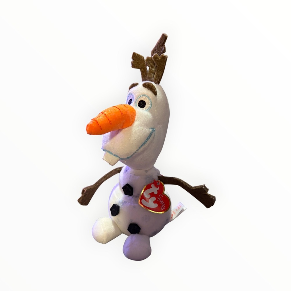Ty Beanie Babies Disney Frozen Olaf Sparkle Snowman Plush White 8 inch NWT